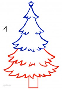 How to Draw a Christmas Tree Step 4