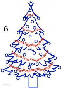 How to Draw a Christmas Tree Step 6