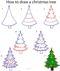 How to Draw a Christmas Tree Step by Step