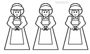 Pilgrim Girl Coloring Page