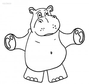 Cartoon Hippo Coloring Pages