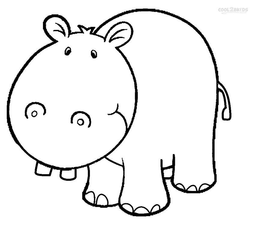 Printable Hippo Coloring Pages For Kids