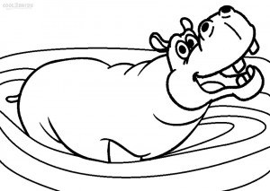 Cute Hippo Coloring Pages