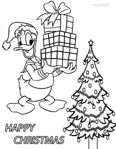 Donald Duck Christmas Coloring Pages