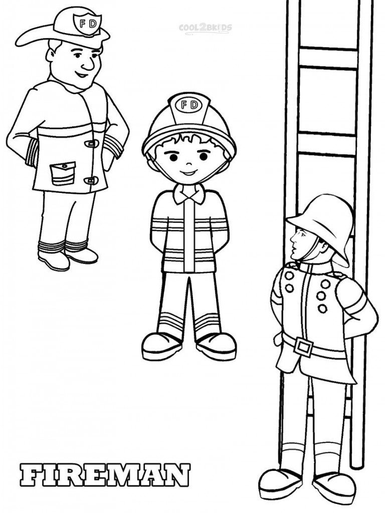 Free Printable Fireman Coloring Pages
