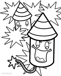 Firework Coloring Pages