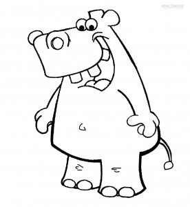 Hippo Cartoon Coloring Pages