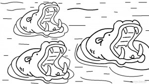 Hippo Face Coloring Pages