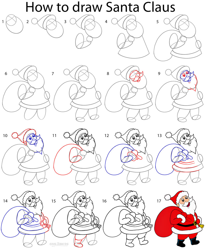 santa sketch of christmas - Clip Art Library