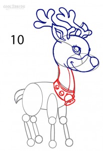 How to Draw a Reindeer Step 10