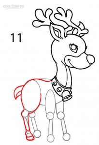 How to Draw a Reindeer Step 11