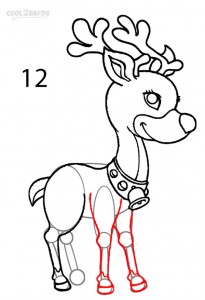 How to Draw a Reindeer Step 12