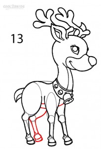 How to Draw a Reindeer Step 13