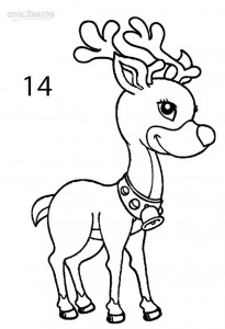 How to Draw a Reindeer Step 14