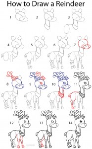 How to Draw a Reindeer Step by Step