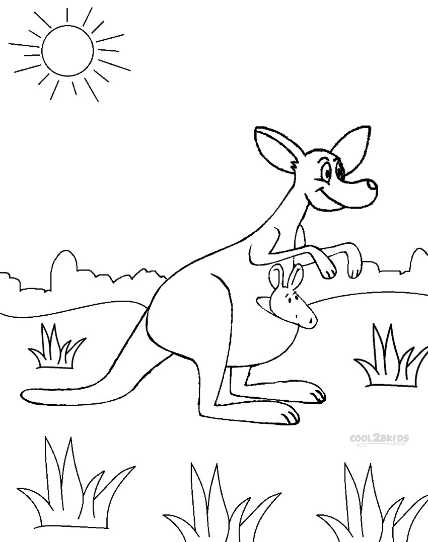 Printable Kangaroo Coloring Pages For Kids