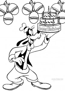 Goofy Birthday Coloring Pages