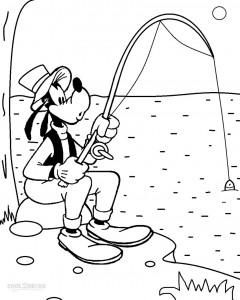Goofy Fishing Coloring Pages