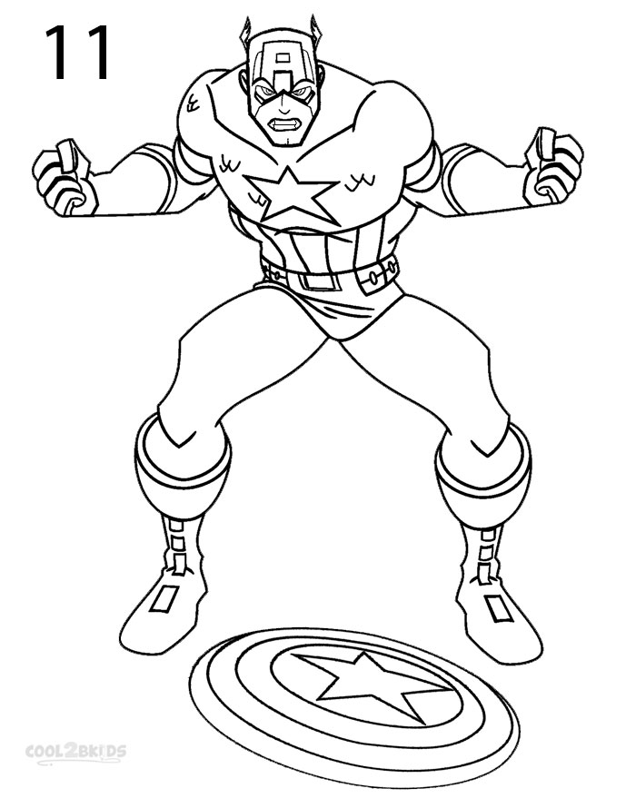 How to Draw Captain America Step 11