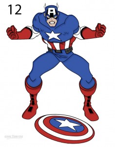 How to Draw Captain America Step 12