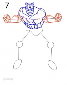 How to Draw Captain America Step 7