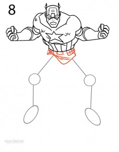 How to Draw Captain America Step 8