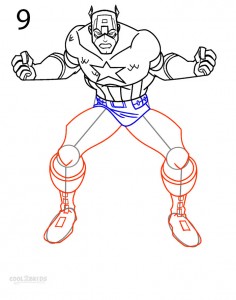 How to Draw Captain America Step 9