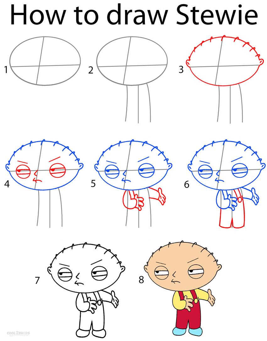 how to draw stewie gangster