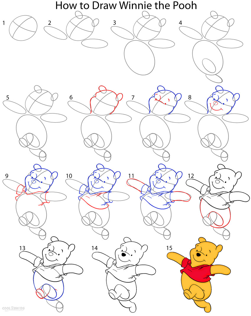 How To Draw Winnie The Pooh Step By Step Pictures 