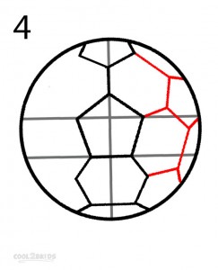 How to Draw a Soccer Ball Step 4