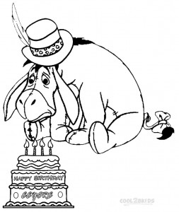 Eeyore Birthday Coloring Pages