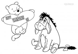 Eeyore Valentine Coloring Pages