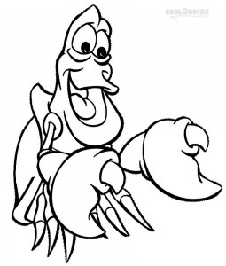 Sebastian the Crab Coloring Pages