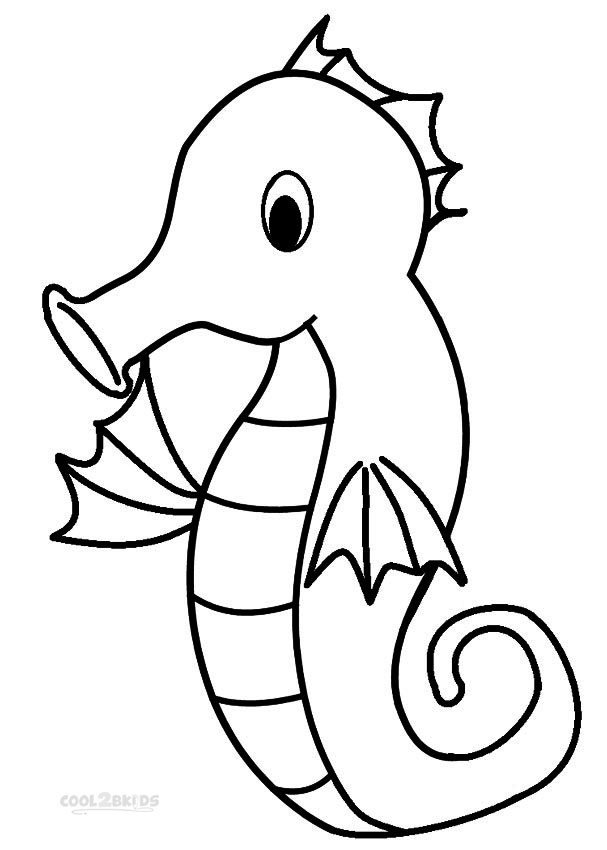 Printable Seahorse Coloring Pages For Kids