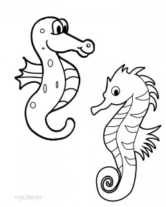 Seahorses Coloring Page