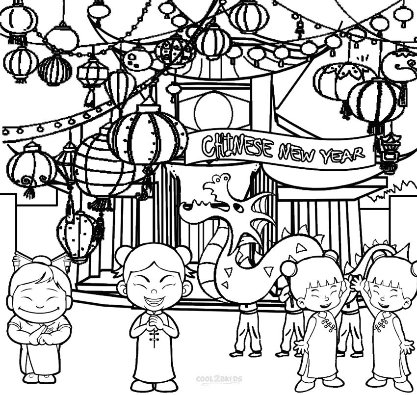 Printable Chinese New Year Coloring Pages For Kids