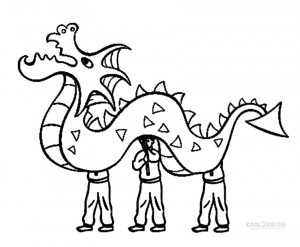 Chinese New Year Dragon Dance Coloring Pages