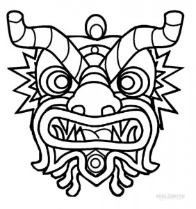 Chinese New Year Mask Coloring Pages