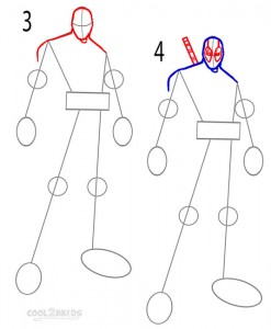 How to Draw Deadpool Step 2