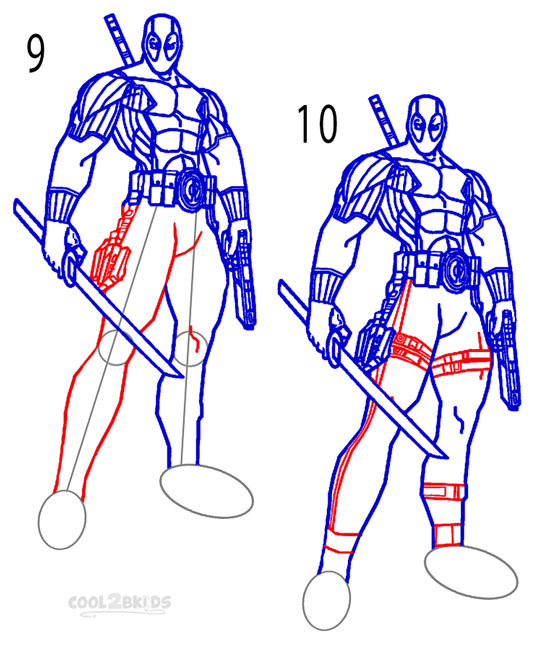 How To Draw Deadpool Step By Step Pictures Cool2bkids