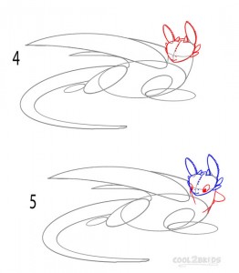 How to Draw Toothless Step 2