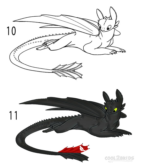 How to draw toothless