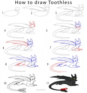 How to Draw Toothless Step by Step