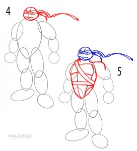 How to Draw a Ninja Turtle Step 2