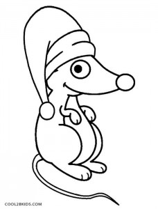Christmas Mouse Coloring Pages