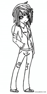 Emo Girl Coloring Pages