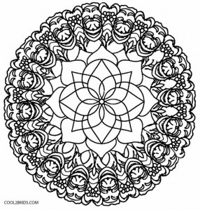 Flower Kaleidoscope Coloring Pages