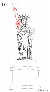 How to Draw the Statue of Liberty Step 10