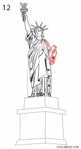 How to Draw the Statue of Liberty Step 12