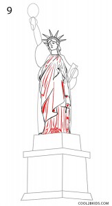 How to Draw the Statue of Liberty Step 9